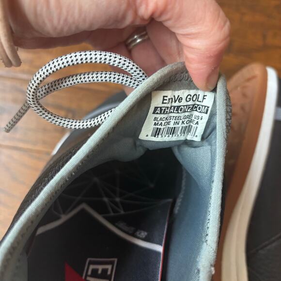 Athalonz Men’s Enve Spike-less Golf Shoe Black Steel Gray Sz 9 - Picture 11 of 11